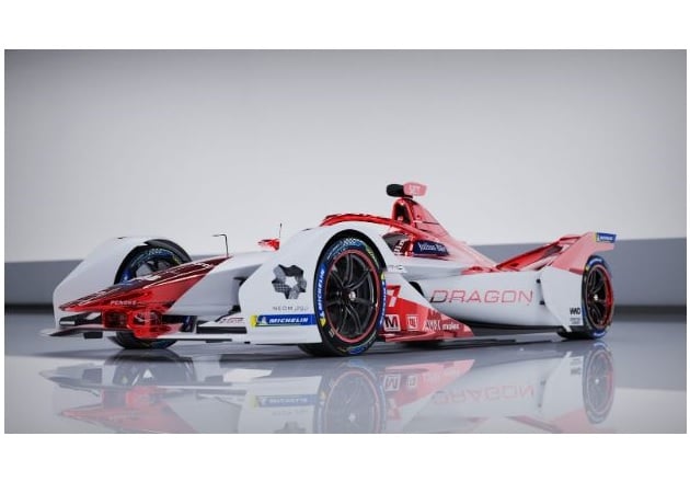 Dragon / Penske Autosport’s livery for season 7 of the Formula E World Championship. (Photo courtesy of Dragon / Penske Autosport) 