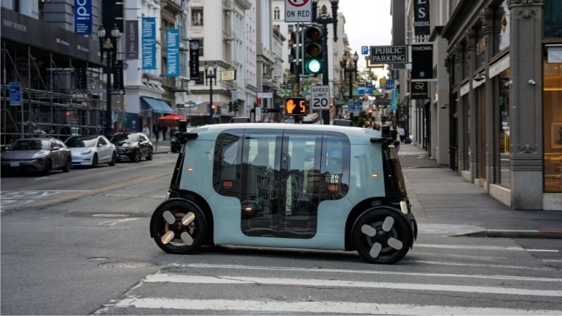 A Zoox robotaxi in Las Vegas