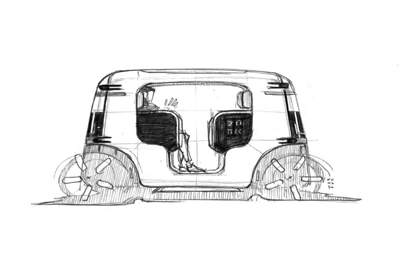 An early sketch of the present Zoox model.