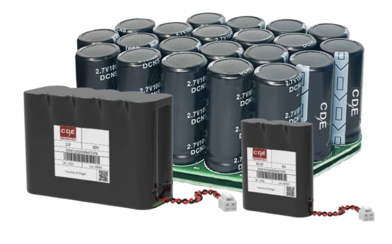 An example of Knowles Cornell Dublier brand supercapacitor modules