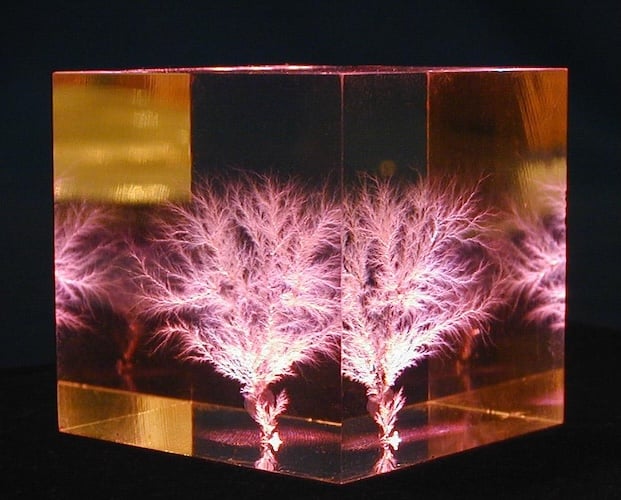 Electrical treeing, branching insulation failure resulting from PD defects, accelerated by high dv/dt switching, leading to eventual breakdown.