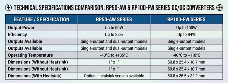 Comparison of key features