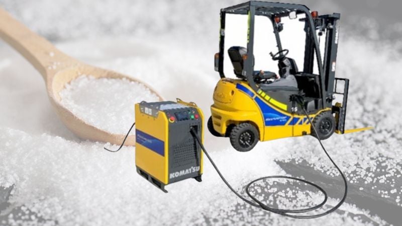 Electric forklift.