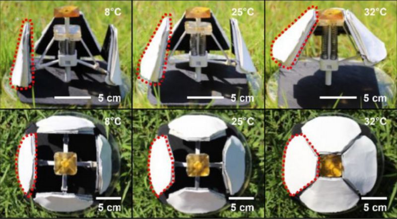 Images of the “Hanok” style devices in various temperature environments (8, 25, and 32°C