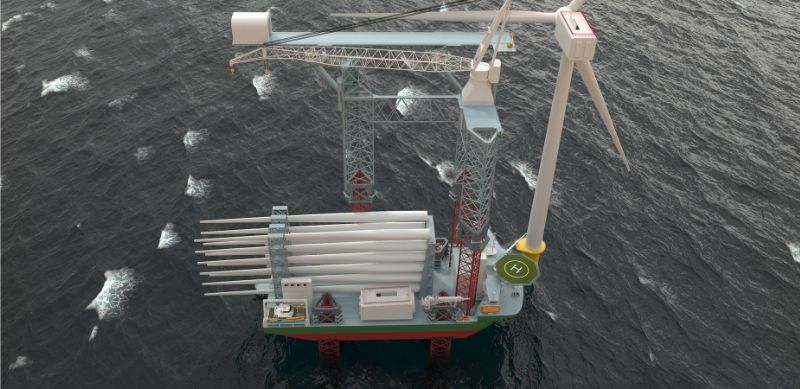 “Jack-up on jack-up” concept for offshore turbine repair.