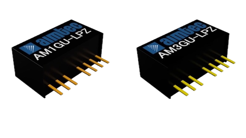 Aimtec’s new SIP8-packaged AM1GU-LPZ and AM3GU-LPZ DC-DC converters