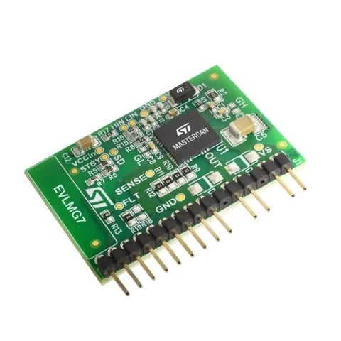 The EVLMG7 is a GaN-based half-bridge power module equipped with MASTERGAN7. It can quickly create new topologies without needing a complete PCB design.