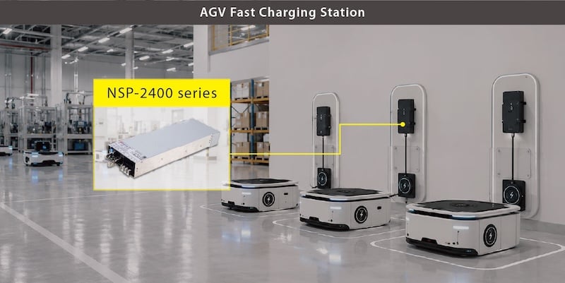 AGV fast charging station application example for the NSP-2400