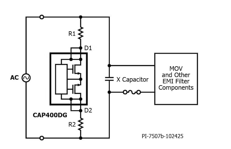 Schematic with CAP400DG from the CAPZero-4 family