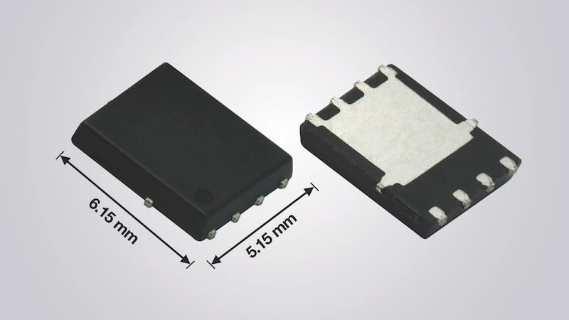 The new 40 V MOSFETs are offered in 6.15 mm by 5.15 mm PowerPAK SO-8 packaging.