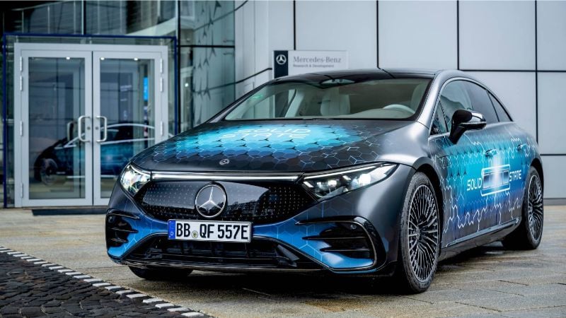 Mercedes-Benz is conducting road tests on a solid-state battery in a modified EQS sedan
