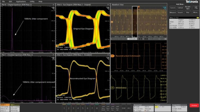 PDN Analysis Software isolating a 100 kHz jitter component on the power rail