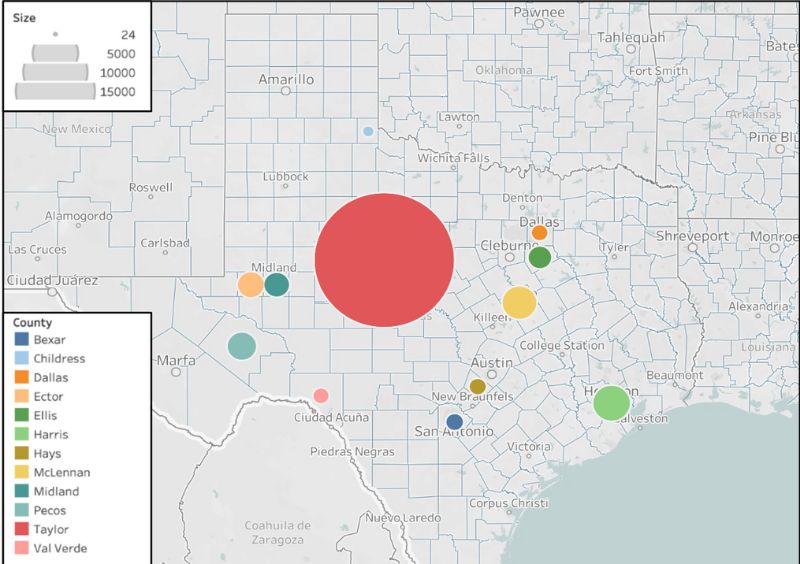Planned data centers. The circle size represents the expected power requirements