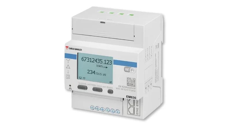 The EM630 energy analyzer for single-, two-, and three-phase systems.