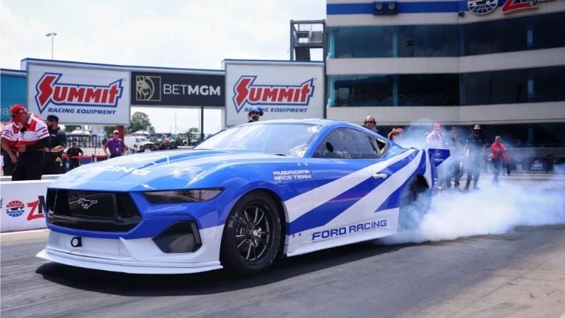 The Ford Racing Mustang Cobra Jet 2200 reached a top speed of 222 mph