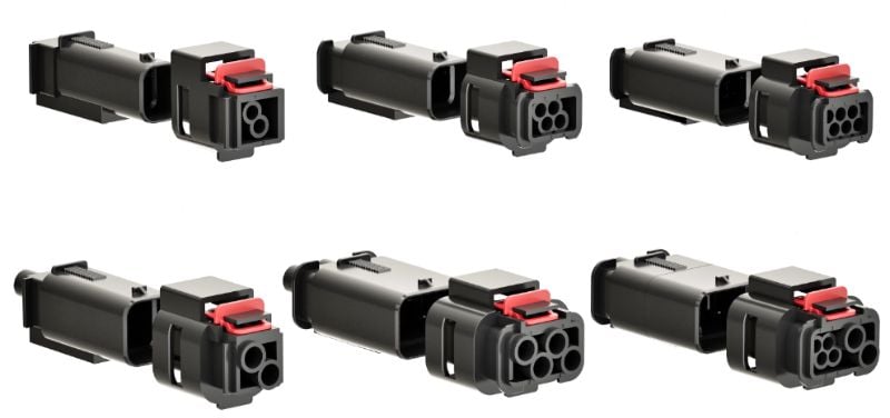The six connectors in the LVCS standard