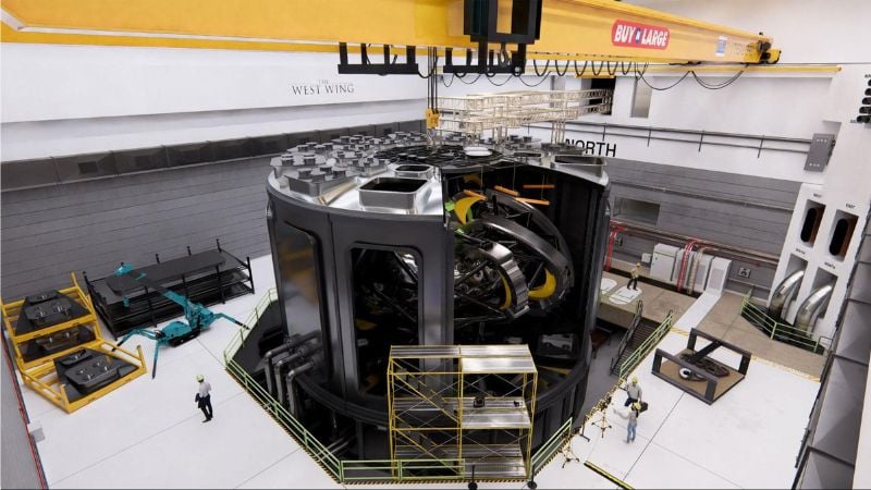 Thea Energy's Eos fusion power stellarator demonstration system.