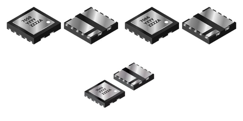 Top and bottom package views of the eGaN power transistors