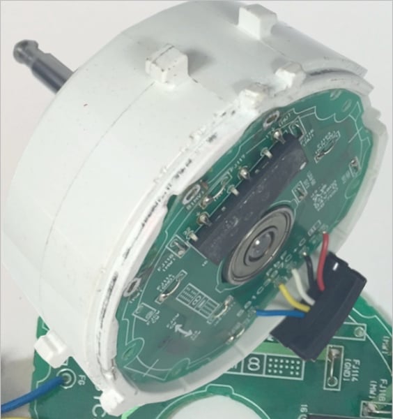 Example of a restricted environment where the PCB is mounted inside the motor