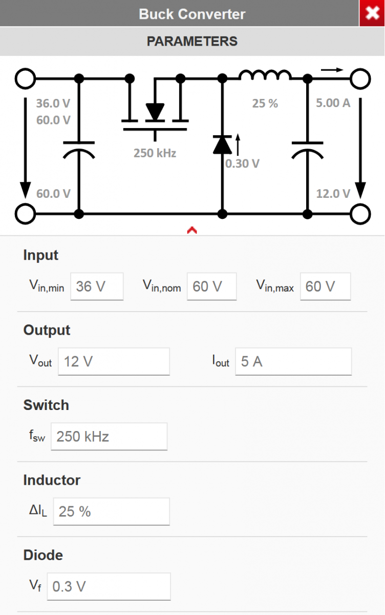 Setting up the Parameters for a Buck Converter