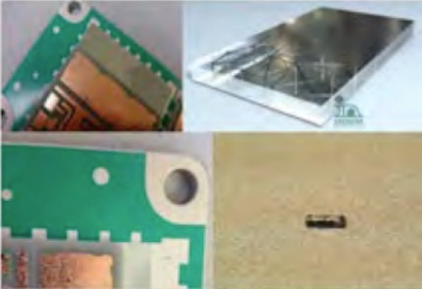 Assembly images showing sample soldered with InFORMS® (top) and sample with wirebond spacer (bottom).