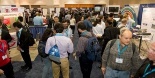 ECCE attendees enjoy the exhibit hall reception.