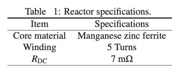 Reactor specifications