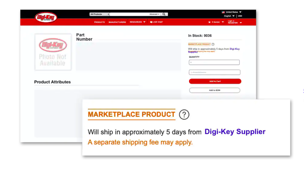 Digi-Key Electronics Launches Marketplace for U.S. Customers - News
