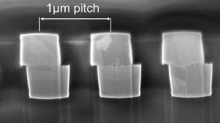 300-mm Wafer-to-Wafer Direct Hybrid Bonding with 1µm Pitch