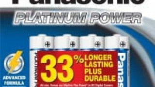 Panasonic Platinum Boosts Alkaline Battery Power