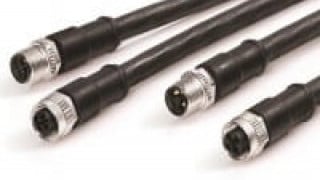 M12 S- & T- Coded Overmolded Power Cable Connectors