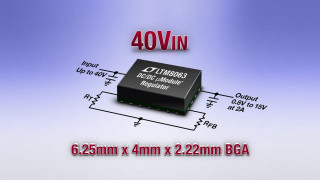 40Vin, 2A Switching Regulator is 75% Smaller than Previous Designs