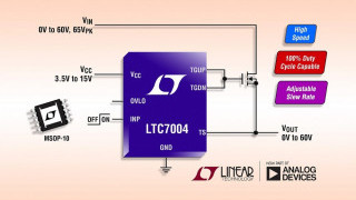 60V High-Side N-Channel MOSFET Driver Supports 100% Duty Cycles