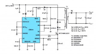 Extending the Supply Voltage of a 600V Input Isolated Flyback Controller to 800V or Higher
