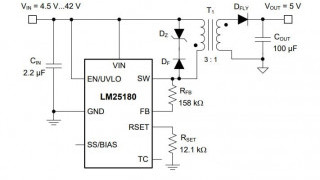 PSR Flyback DC-DC with 65-V, 1.5-A Integrated Power MOSFET