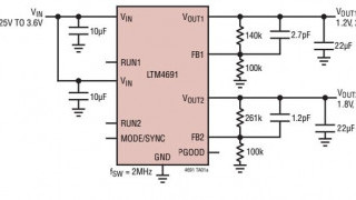 Low VIN, High Efficiency, Dual 2A Step-Down DC-DC Converter