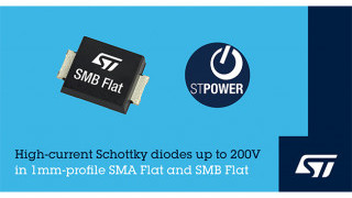Low-Profile Surface-Mount Schottky Diodes from STMicroelectronics Boost Power Density and Efficiency