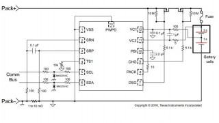 Battery Fuel Gauge with Integrated Protector for 1-2 Series Packs