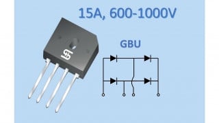 Taiwan Semi’s 15A Bridge Rectifier Features 1000V Rating in Standard GBU Package