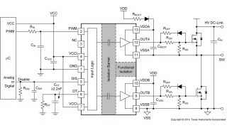 AEC-Q100 Single-Input, Dual-Output Isolated Gate Driver with 4A Source and 6A Sink