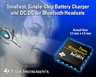 TI Unveils bq25010 Battery Charger and DC-DC Converter