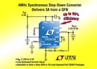 Linear’s 4MHz, Synchronous Step-Down Regulator Delivers 3A