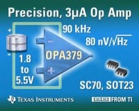 TI OPA379 OpAmps for Battery-Powered Devices