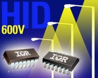 IR Introduces Compact High-Voltage ICs to Simplify HID Ballast Circuits