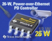 TI Introduces 26W PoE Controller for IP Surveillance Cameras and Phones