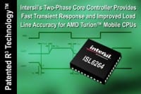 Intersil Unveils Two-Phase Core Controller for AMD Turion&reg; Mobile CPUs