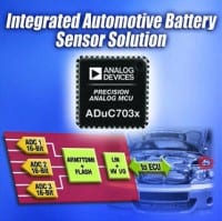 Analog Devices Offers Automotive Battery Monitoring with Highly Integrated Mixed-Signal IC