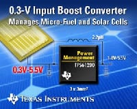 TI Boost Converter Enables Solar and Micro-Fuel Cell Innovation in Portable Electronics