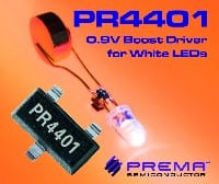 PREMA IC Drives White LEDs Out of One Battery Cell