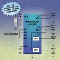 Maxim Announces 4-Channel PMICs with Two Step-Down DC-DC Converters and Two Low-Input LDOs